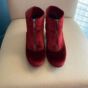 Sam Edelman maroon velvet booties